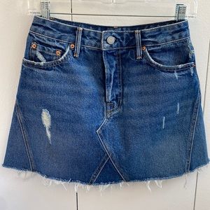 Grlfrnd distressed denim mini skirt